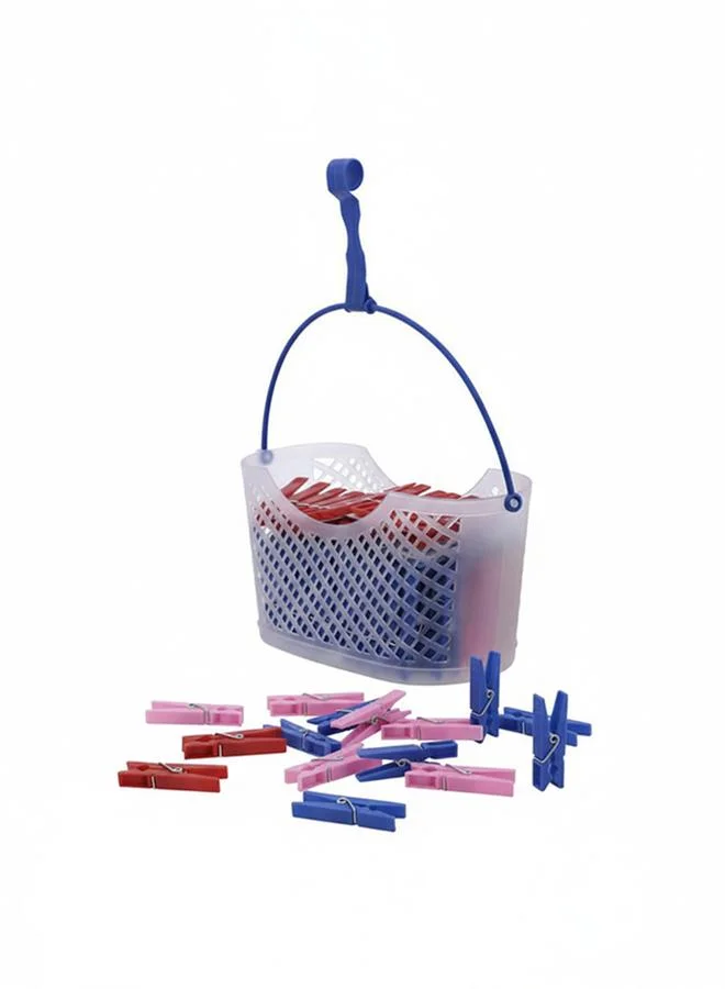 كويزين أرت منشر غسيل ألومنيوم 18 مم مع سلة و90 مشبك