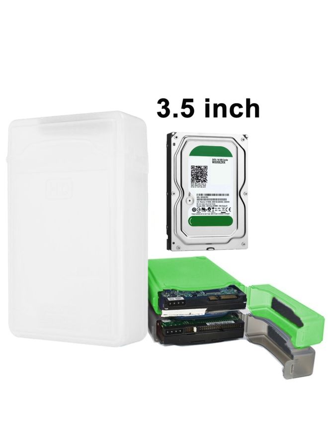 BURAQ 3.5 inch Hard Drive Disk HDD SATA IDE Plastic Storage Box Enclosure Case(White)  - Image 1