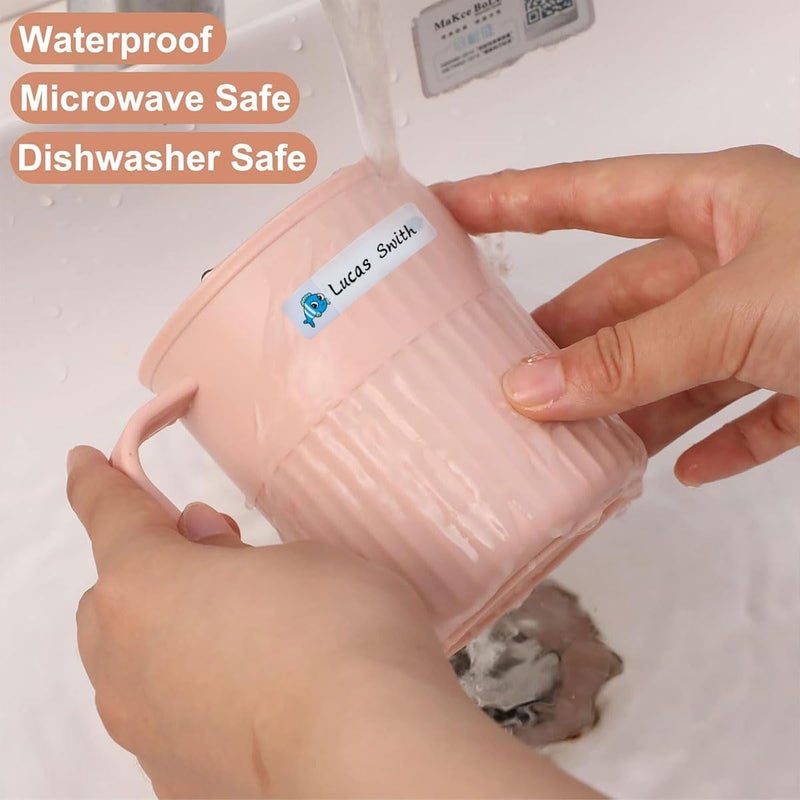 إي سي في في 200 قطعة من ملصقات زجاجات الأطفال، ملصقات زجاجات أطفال ذاتية التغليف مقاومة للماء للأطفال: مثالية للحضانة والمدرسة وتنظيم المنزل مع مطبوعات كرتونية رائعة - Image 4