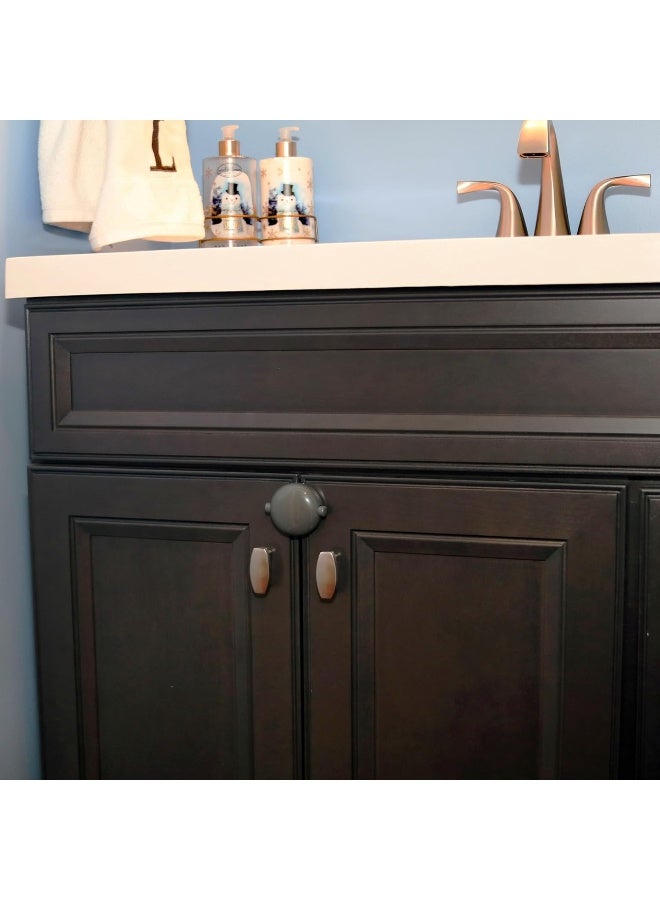 Qdos Adhesive Double Door Cabinet Lock - Easy One Handed Operation - Patented ZeroPinch Design - Only Fits Standard Framed Cabinets and Furniture - Baby Proofing Doesn't Have to be Ugly - Image 2