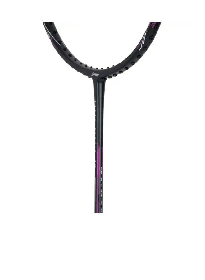 Li-Ning Combat Z8 80G Carbon Fibre Badmiton Racket strung Badminton Racket with Free Full Cover (Grey/Pink) - Image 3
