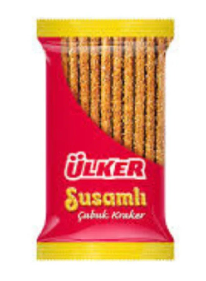 Ulker Ülker Sticks Sesame, Pack of 3 | Crunchy Baked Breadsticks with Sesame Seeds | Light & Savory Snack for Anytime Enjoyment - Image 1