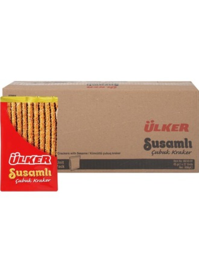 Ulker Ülker Sticks Sesame, Pack of 3 | Crunchy Baked Breadsticks with Sesame Seeds | Light & Savory Snack for Anytime Enjoyment - Image 2