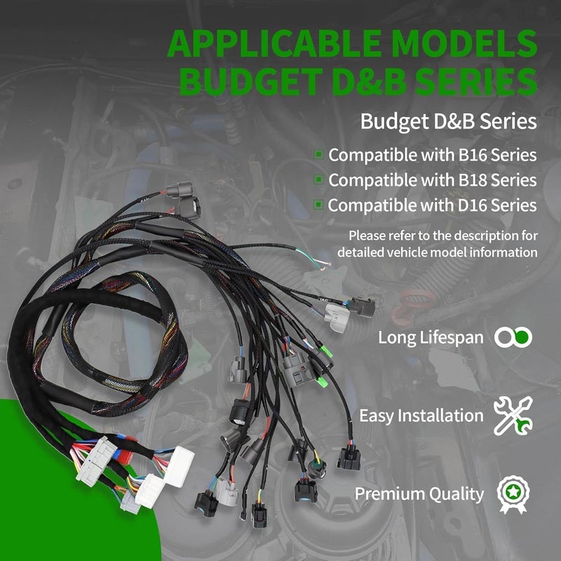 Yunnergo Embedded Engine Harness for Civic Integra B16 B18 D16 OBD2 Budget D&B Series - Image 5