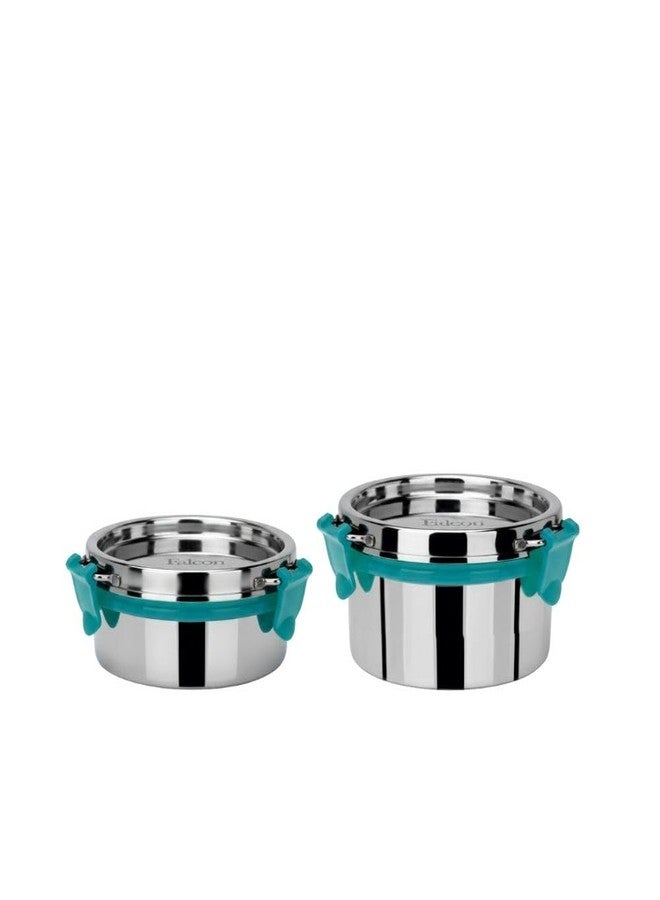 PDDFALCON Stainless Steel Lunch Box EcoNxt Max Container 100% Leak-Proof Microwave-Safe, BIS Certified & Made in India Sea Green 400ml,600ml,1050ml and 1500ml (EcoNxt Max - 300+400ml) - Image 1