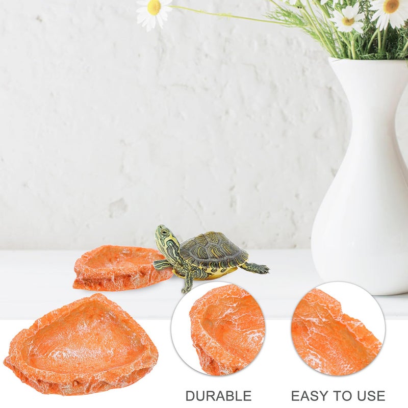 وعاء الماء والطعام الزاحف ذو الراتنج الأحمر بتصميم زاوية للسلاحف والسحالي - Image 5