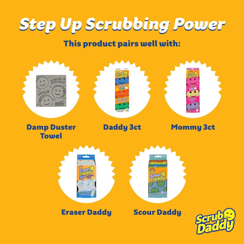 Scrub Daddy Damp Duster Dusting Sponges (8 Count) - Dust Remover for Household Cleaning - Duster for Vents, Railings & Blinds - Reusable Baseboard Cleaner - Image 5