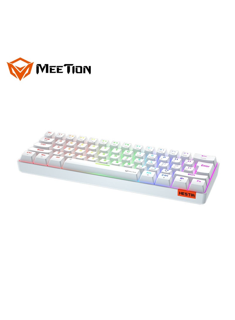 MEETION MK005BT Classic Style Dual Mode Bluetooth 60 Gaming Keyboard Ergonomic Design, Double Injection Processing, Mechanical Gaming Keyboard White - Image 5