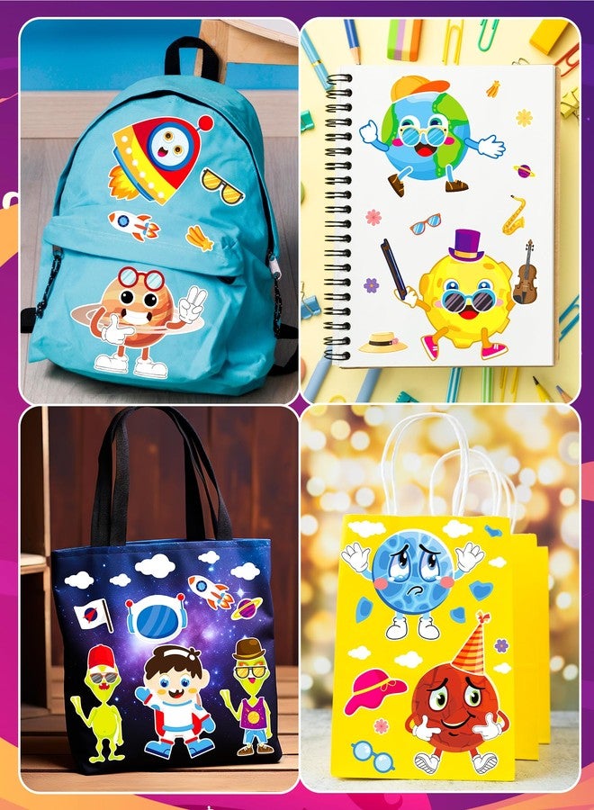 Ozepao 36 Pcs Outer Space Make-A-Face Sticker Sheets | Mix & Match Space Party Favors for Kids | Space Party Decorations, Crafts & Activities - Image 4