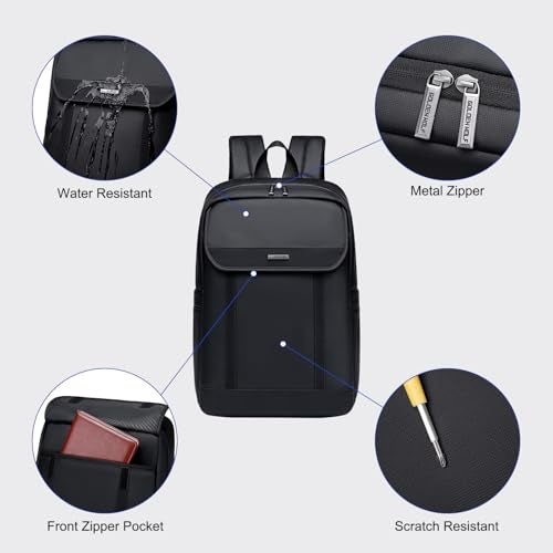 GOLDEN WOLF Slim Laptop Backpack for Men Women 16L Medium Size Lightweight Daily Office College Laptop Bag for 15.6-inch Laptop Water-resistant 3 Zipper Pockets - Image 4