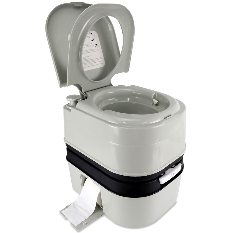 OPL5 Portable Toilet, 6.4 Gallon 24L Piston Pump Flush with Level indicator Detachable Anti-Leak Handle Water Pump,Rotating Spout Indoor & Outdoor Hiking Toilet for Camping, Fishing Travel - Image 1