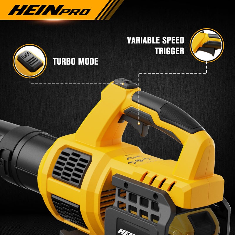 HEINPRO Cordless Leaf Blower Compatible with Dewalt 20V Max Battery 400CFM Electric Leaf Blower Cordless, Variable Speed, Turbo Mode, Leaf blowers Battery Powered for Lawn Care, Yard(Tool Only) - Image 4