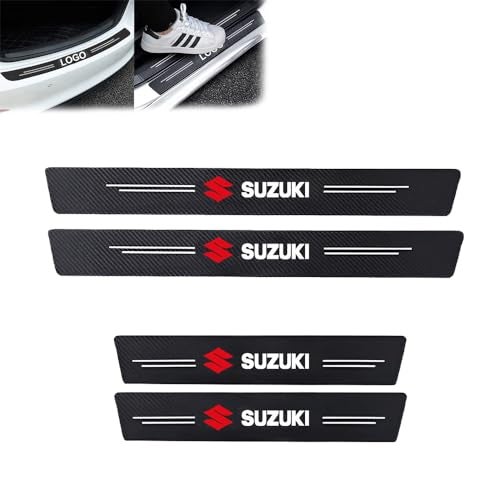 ACMUST 4 Pcs Carbon Fiber Wrap Anti Scratch PPF Film Car Protection Door Strip for Fronx, Vitara, Brezza, Swift, Baleno, Ertiga, WagonR, Alto, Dzire, XL6, Jimny, Celerio, Eeco, Ciaz, Ignis, Invicto - Image 1
