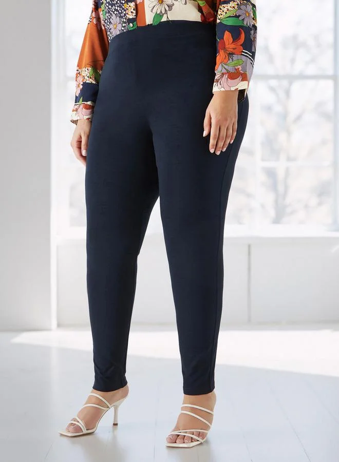 Ulla Popken Plus Size Ulla Popken Leggings with Elasticated Waistband