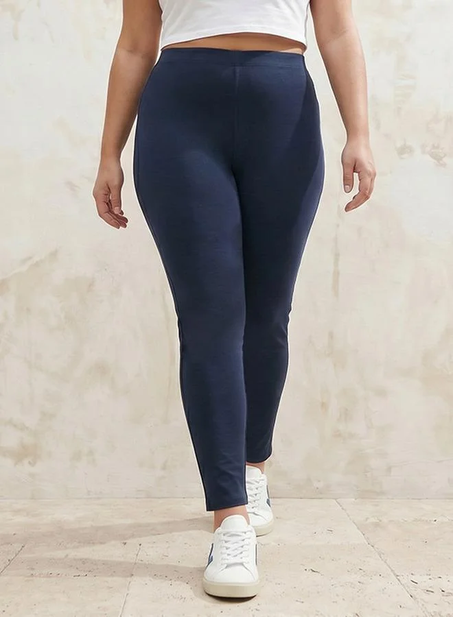 Ulla Popken Plus Size Ulla Popken Leggings with Elasticated Waistband