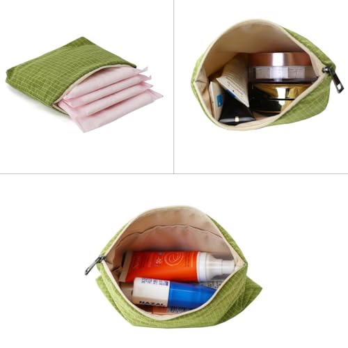 BBORGDC Small Cosmetic Bag Set of 3 for Purse, Green Makeup Pouch Set, 3 Sizes Zipper Organizer for Travel & Toiletries, Gift for Her Birthday, Bridesmaid & Best Friend - Image 4
