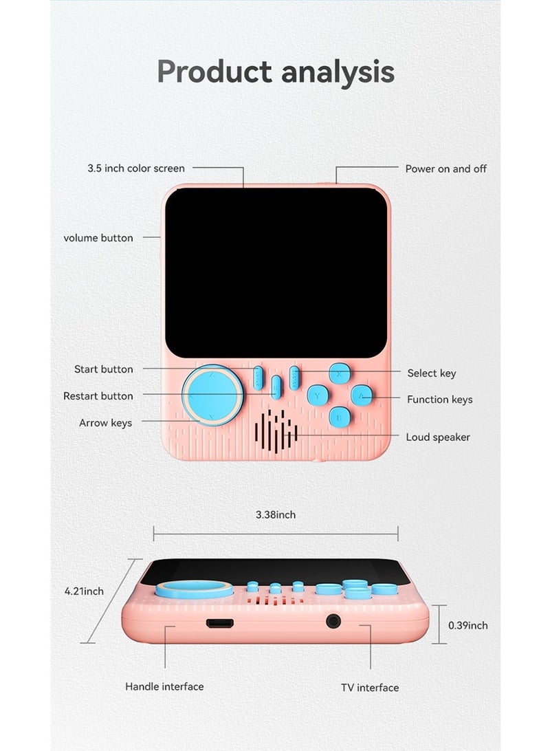 G7 Ultra-thin Mini Retro Handheld Portable Game Console 3.5-Inch LCD Color Screen Built-In 666 Game with Inbuilt Speaker Connect with TV Gameboy Best Gifts for Kids Game Box (colour per as available) - Image 3