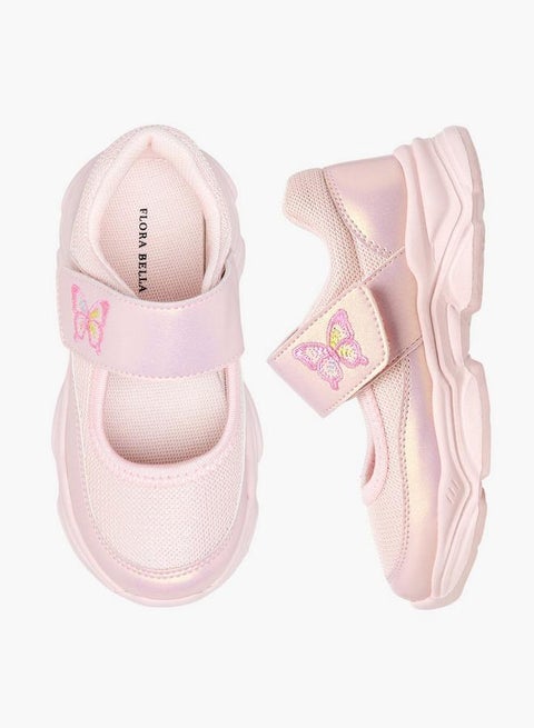 Girls Hook And Loop Ankle School Sneakers