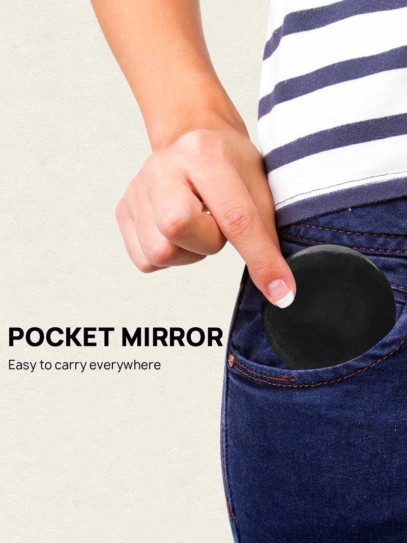Getinbulk Compact Mirror Bulk Round Makeup Glass Mirror for Purse Great Gift 2.5 Inch Pack of 12 (Black) - Image 3