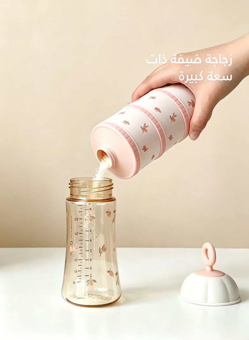 insular 3-Layer Milk Powder Container, Tulip Pattern Portable Formula Dispenser with Airtight Sealing & 45° Spout, Stackable Travel Baby Food Storage for Formula, Cereal & Snacks, Night Feeding Essential - Image 4