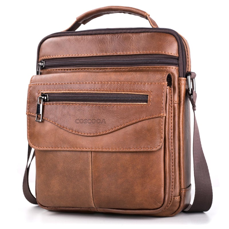 COSCOOA Shoulder Bag for Men Leather Man Purse Crossbody for Men Handbag Bag Messenger Satchel Travel bag,Christmas Gift Ideas - Image 1