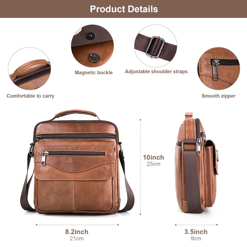 COSCOOA Shoulder Bag for Men Leather Man Purse Crossbody for Men Handbag Bag Messenger Satchel Travel bag,Christmas Gift Ideas - Image 3