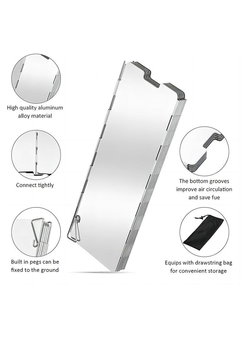 BJM 10 Plates Camping Stove Windscreen, Foldable Outdoor Picnic Cooker Wind Screen Gas Stove Windshield for Camping Stove Backpacking Stove Butane Stoves Alcohol Stoves - Image 2