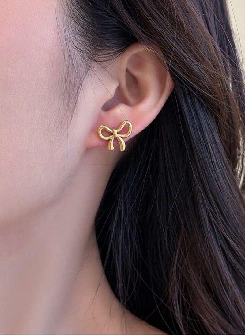 Dangle Charms Elegant Stainless Steel Gold Plated Earrings For Women - Image 2