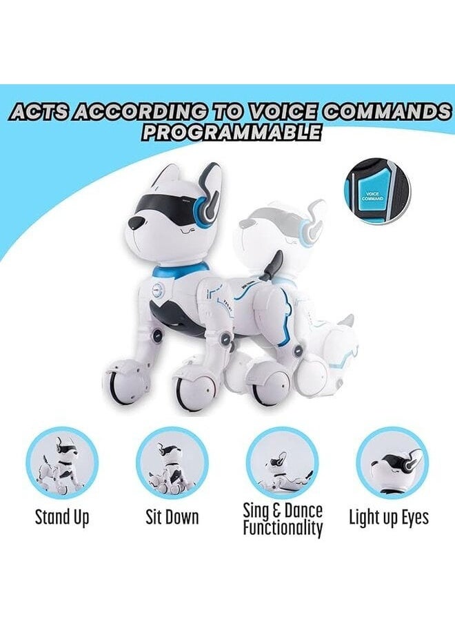 Generic - Rapidpower Smart Programmable Robot Dog Toy, Mimics 12 Animal Voices & Movements, 15 x 12 x 10 cm, White - Image 1