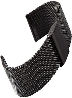 Stainless Steel Milanese Loop Band for Moto 360 2nd generation, 46mm (22mm), Black , MOTO46M22B