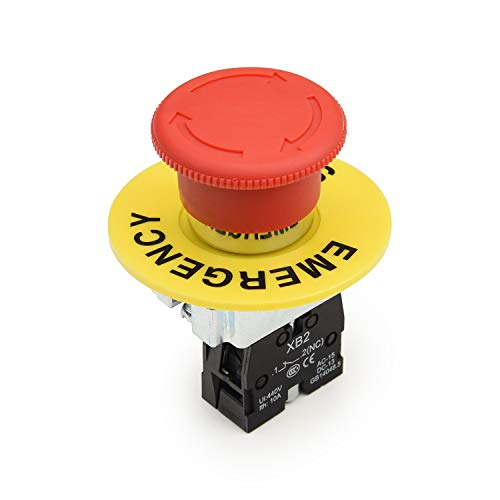 APIELE 22mm NC Red Mushroom Emergency Stop Push Button Switch 600V 10 Amp XB2-01ZS - Image 1