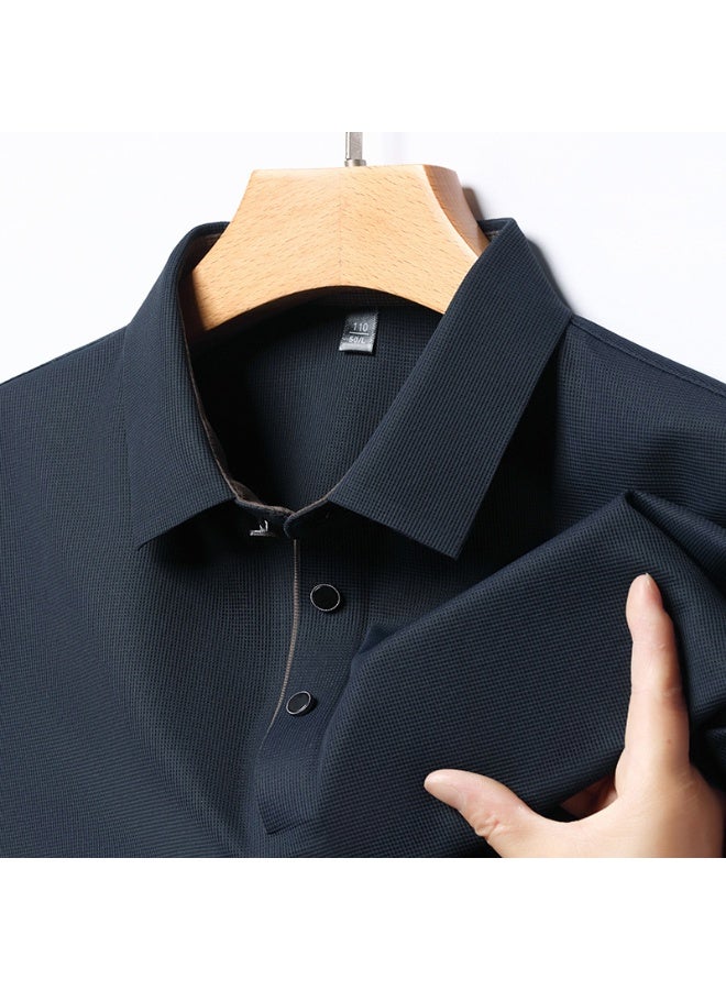Summer Short Sleeves T-Shirts Men Turn-down Collar Casual Loose T-Shirts Men Polyester Fashion Tops Man  - Image 1