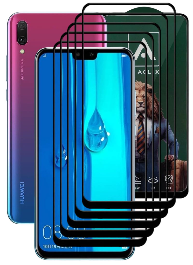 ACLIX 5 Pieces Antistatic ESD Dustproof Premium Quality High Definition Tempered Glass Screen Protector Designed For Huawei Y9 (2019) - Image 1