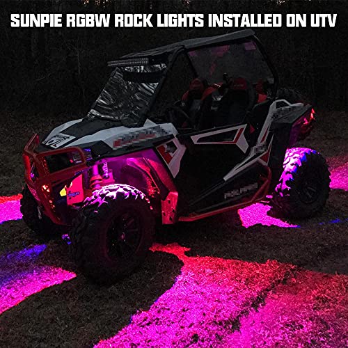 SUNPIE 8 Pods RGBW Rock Lights Aluminium Metal Underglow Light Kit App Control RF Voice Mode Music Mode Multicolor Wheel Well Lights for Off Road Trucks SUV ATV UTV Trailer Boats - Image 4