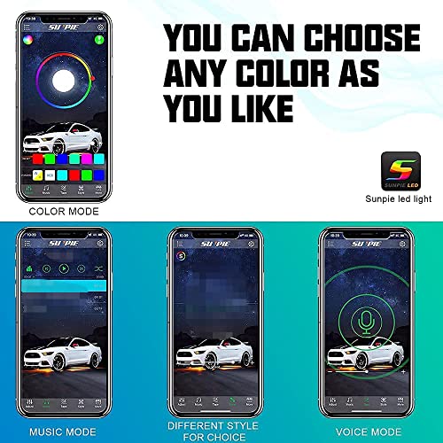 SUNPIE 8 Pods RGBW Rock Lights Aluminium Metal Underglow Light Kit App Control RF Voice Mode Music Mode Multicolor Wheel Well Lights for Off Road Trucks SUV ATV UTV Trailer Boats - Image 5