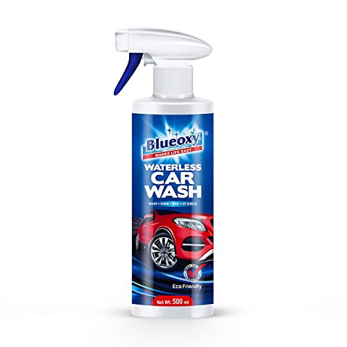 BLUEOXY Waterless Car Wash & Wax | Quick Car Detailing | Cleans, Shines & Protects | Carnauba Wax Shiner | Dry Wash Shiner | Ecological Formulation | 500 ML | RTU Spray |QTY 1 - Image 1