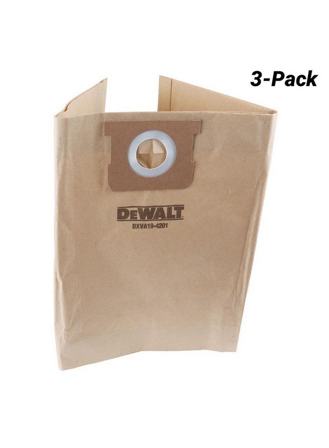 DEWALT 3-Piece Standard Dust Bag for Wet and Dry Vacuum Brown 45.2 x 3.4 x 29 cm DXVA19-4201 - Image 2