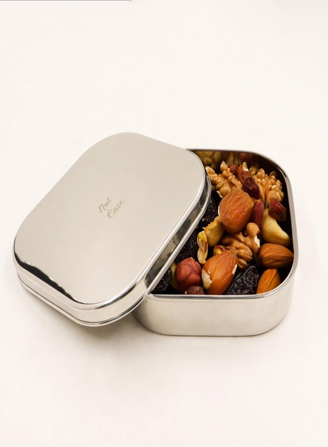 Spillbox علبة مكسرات من الفولاذ المقاوم للصدأ من Spillbox | علبة وجبات خفيفة للأطفال في المدرسة | مصنوعة من مواد آمنة غذائيًا وخالية من مادة BPA | علبة تحضير وجبات مربعة صغيرة وعصرية للبذور والفواكه والخضراوات - Image 1