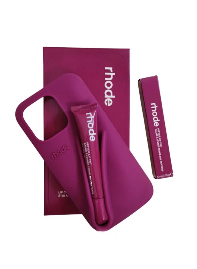 rhode Silicone Lip Holder for Cell Phone, Lip Gloss Adhesive Sleeve for Phone, Lip Holder Stick-on Phone Case, Back Stick On Holder for iPhone Phones（Raspberry Jelly） - Image 2