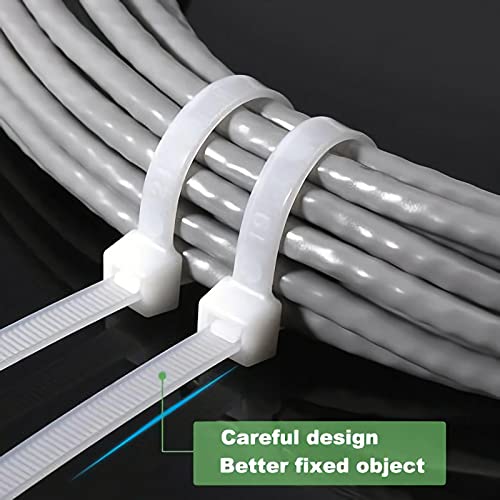 WANGFA White zip ties 18 inch Large Cable ties wraps100 pcs/Pack outdoor use Long plastic ties with 60 Pounds tensile - Image 4