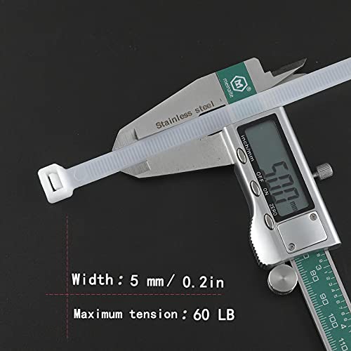 WANGFA White zip ties 18 inch Large Cable ties wraps100 pcs/Pack outdoor use Long plastic ties with 60 Pounds tensile - Image 2