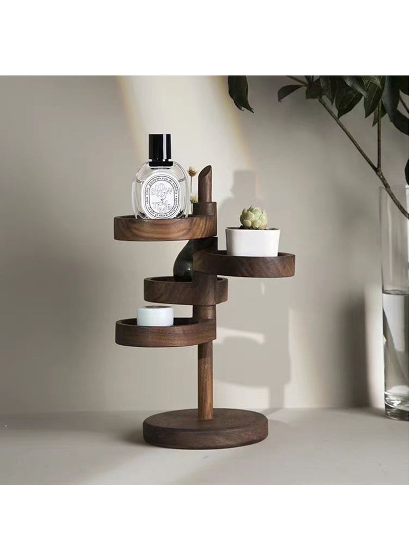 Hihonor Jewelry Organizer Jewelry Display Stand Display Props Decorative Round Small Jewelry Box Jewelry Case for Necklaces Hair Tie, Brown - Image 1