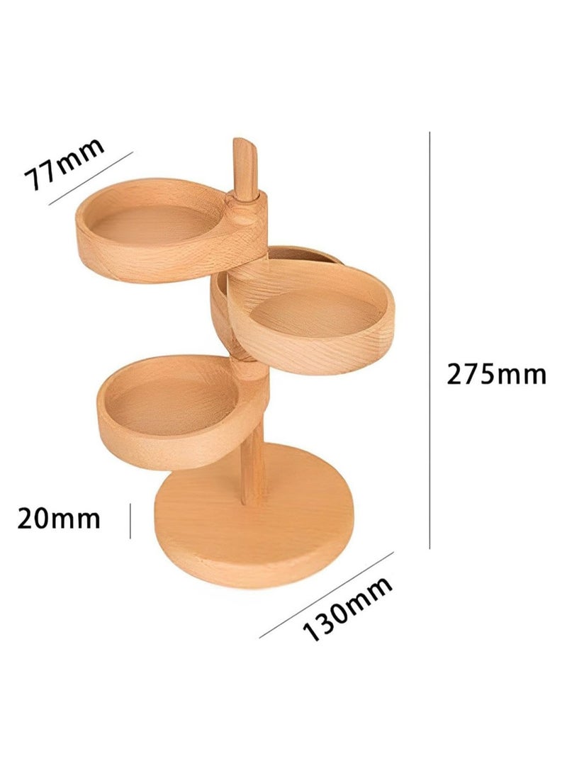 Hihonor Jewelry Organizer Jewelry Display Stand Display Props Decorative Round Small Jewelry Box Jewelry Case for Necklaces Hair Tie, Brown - Image 4