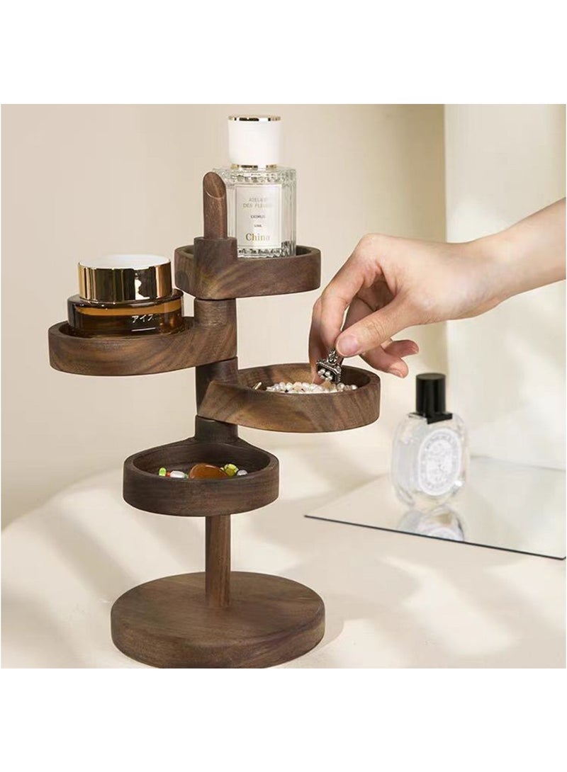 Hihonor Jewelry Organizer Jewelry Display Stand Display Props Decorative Round Small Jewelry Box Jewelry Case for Necklaces Hair Tie, Brown - Image 5