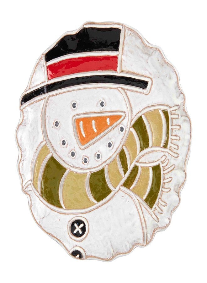 Mud Pie Christmas Salad Plate, Snowman, 8" dia - Image 1