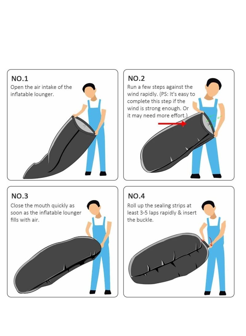 ماركة غير محددة كرسي استرخاء قابل للنفخ للشاطئ والأنشطة - أخضر  - Image 5