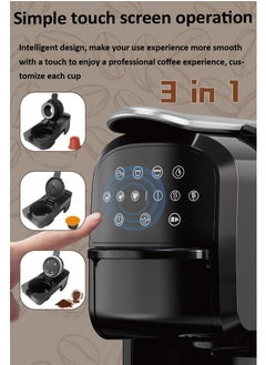 sokany 3 IN 1 Multiple Capsule Coffee Maker Automatic Nespresso Machine 1400W Black  - Image 3