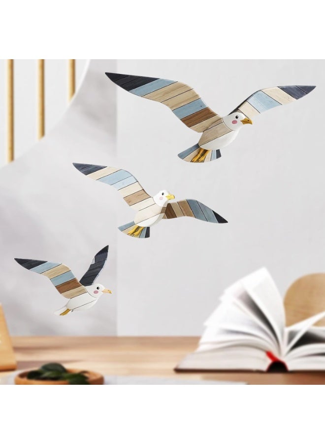Maritime Wall Decoration Set of 3, Maritime Decoration with Seagull Motif, Decorations with Coastal Motif, Beach Seagull Decor for Living Room, Bedroom, Bathroom, Holiday Home - Image 4