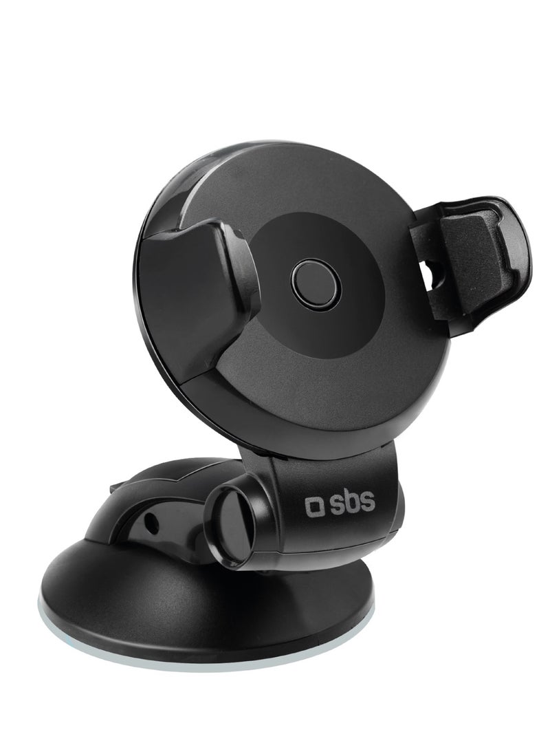 Universal Car Holder for with suction cap for dashboard and windshield, with one touch button to lock the device for mobile phones, smartphones, iPhone, Samsung, Huawei, Oppo, Honor and others