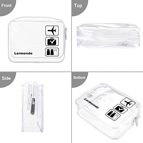 Lermende 2pcs Clear Toiletry Bag TSA Approved Travel Bag,Carry On for Travel,Airport Airline Accessories Compliant Bag,Quart Sized Makeup Cosmetic bag Women Men (Clear, 2 Pack) - Image 5